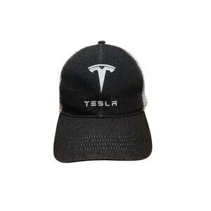 Tesla Logo Snapback Baseball Cap OS Black Adjustable